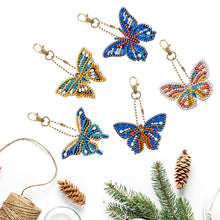 Load image into Gallery viewer, 5pcs DIY Acrylic Full Special Drill Diamond Butterfly Keychain Kit
