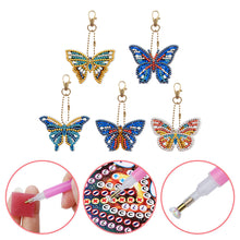 Load image into Gallery viewer, 5pcs DIY Acrylic Full Special Drill Diamond Butterfly Keychain Kit
