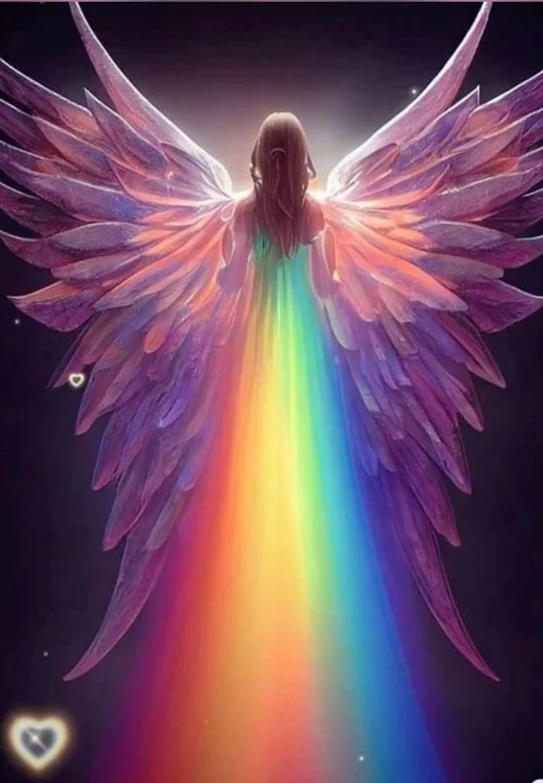 AB Diamond Painting - Full Round - Rainbow Angel (40*55cm)