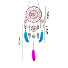 Load image into Gallery viewer, DIY Diamond Painting Dream Catcher Wind Chimes Kit Feather Hanging Craft
