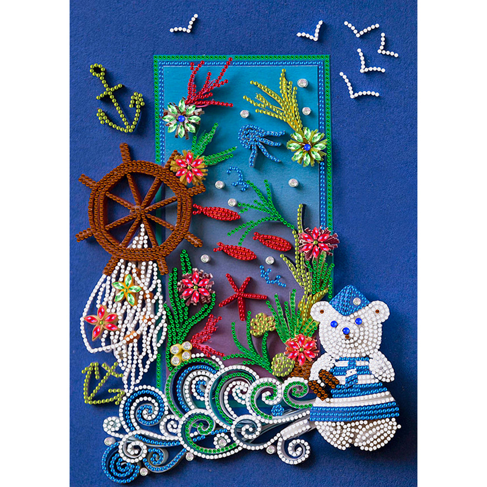 Diamond Painting - Partial Special Shaped - Quilted paper painting cute bear (30*40cm)
