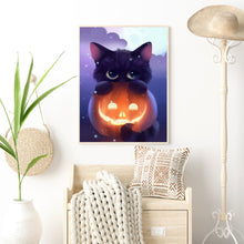 Load image into Gallery viewer, Diamond Painting - Full Round - Halloween pumpkin cat (30*40cm)
