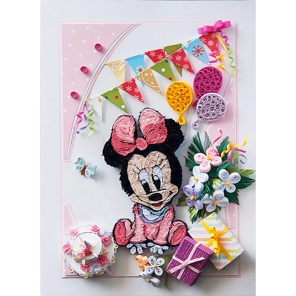 Diamond Painting - Partial Special Shaped - Paper Quilling painting Mickey Mouse (30*40CM)
