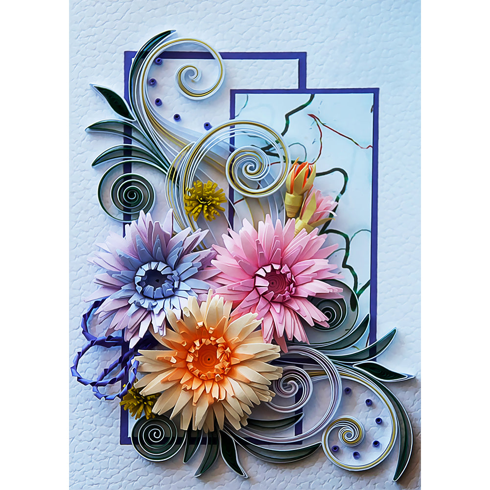 Diamond Painting - Partial Special Shaped - Paper Quilling painting (30*40CM)