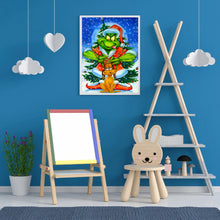 Load image into Gallery viewer, Diamond Painting - Full Round - Christmas Green Furry Monster (30*40cm)
