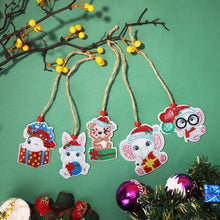 Load image into Gallery viewer, Double-side 5D Diamond Painting DIY Hanging Christmas Trees Pendant
