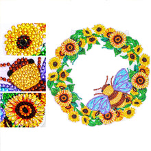 Load image into Gallery viewer, 5D DIY Diamond Painting Crystal Bee Wreath Art Door Hanging Decor
