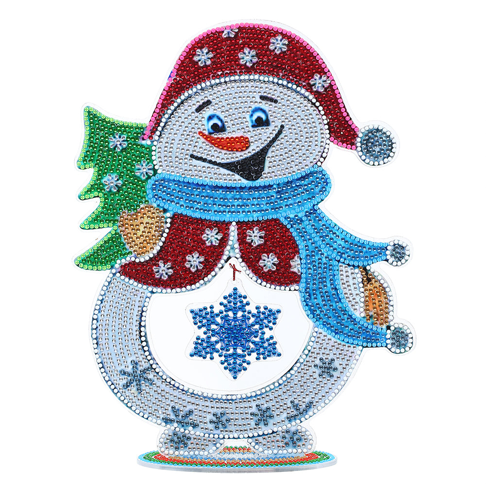 Luminous Crystal Christmas Snowman Diamond Painting Ornaments Kit