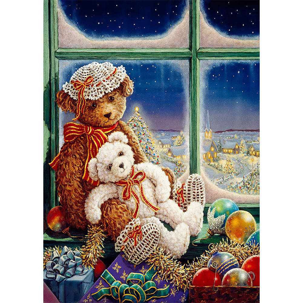 Diamond Painting - Full Round - Christmas teddy bear (30*40CM)