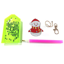 Load image into Gallery viewer, 5pcs DIY Snowman Full Special Shaped Diamond Painting Keychain Kit
