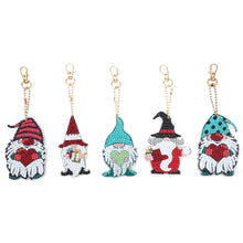 Load image into Gallery viewer, 5pcs DIY Gnomes Full Special Shaped Diamond Painting Keychain Kit
