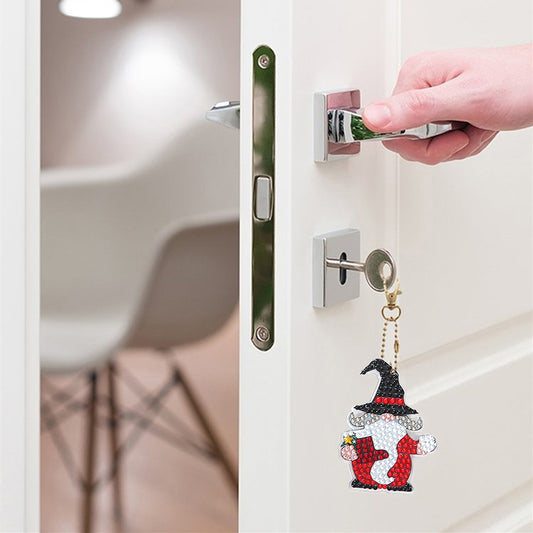5pcs DIY Gnomes Full Special Shaped Diamond Painting Keychain Kit