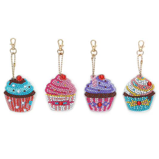 5pcs DIY Ice Cream Full Special Shaped Diamond Painting Keychain