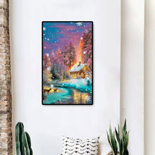 Load image into Gallery viewer, Diamond Painting - Full Round - Snow View Cottage (30*50CM)
