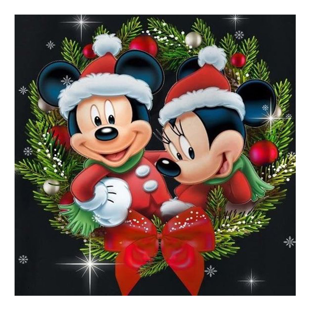 Diamond Painting - Full Round - Christmas Mickey Mouse Wreath (30*30CM)