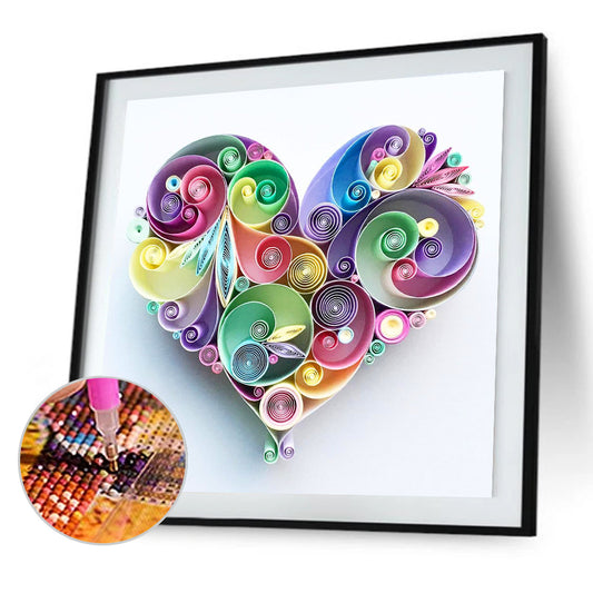 Diamond Painting - Full Round - Paper Quilling painting love (30*30CM)