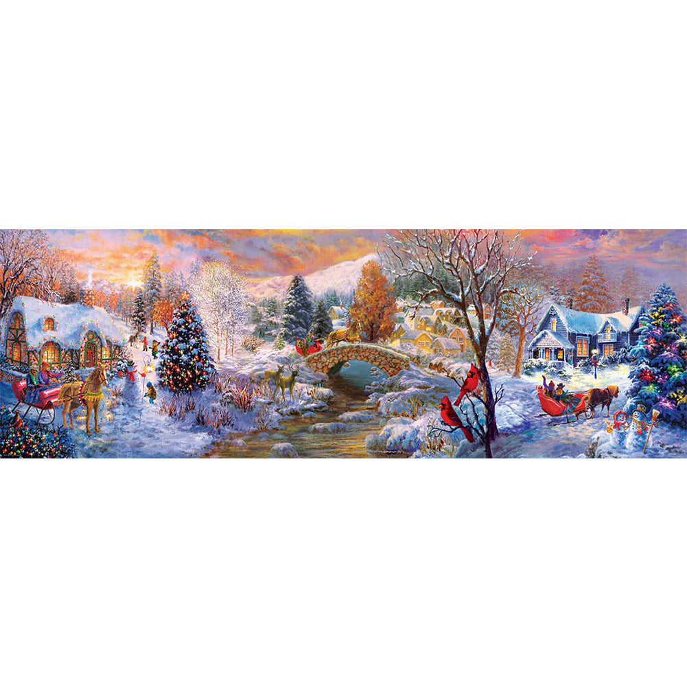 Diamond Painting - Full Round - Christmas lively town (90*30CM)