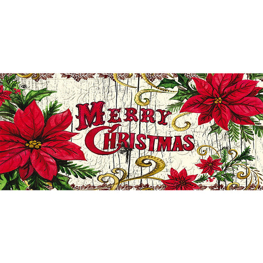 Diamond Painting - Full Round - Merry Christmas from Red Flower (50*25CM)