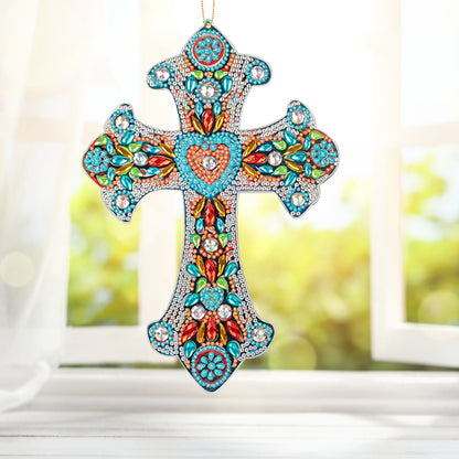 DIY Diamond Painting Cross Pendant Acrylic Hanging Wall Home Decor
