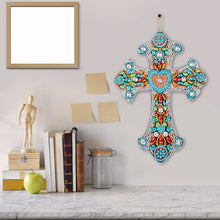 Load image into Gallery viewer, DIY Diamond Painting Cross Pendant Acrylic Hanging Wall Home Decor
