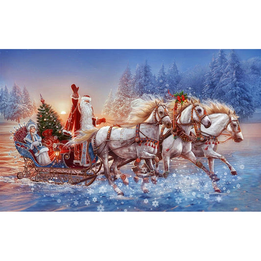 Diamond Painting - Full Round - Santa sleigh (60*40CM)