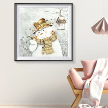 Load image into Gallery viewer, Diamond Painting - Full Round - Snowman and bird (30*30CM)
