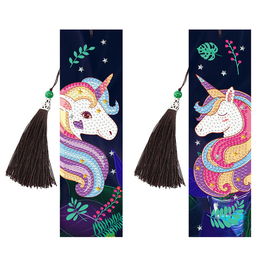 2x Horse Diamond Painting Bookmark DIY Special Shaped Drill Tassel