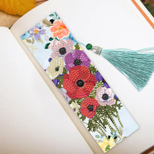 Load image into Gallery viewer, 2x Flower Diamond Painting Bookmark DIY Special Shaped Drill Tassel
