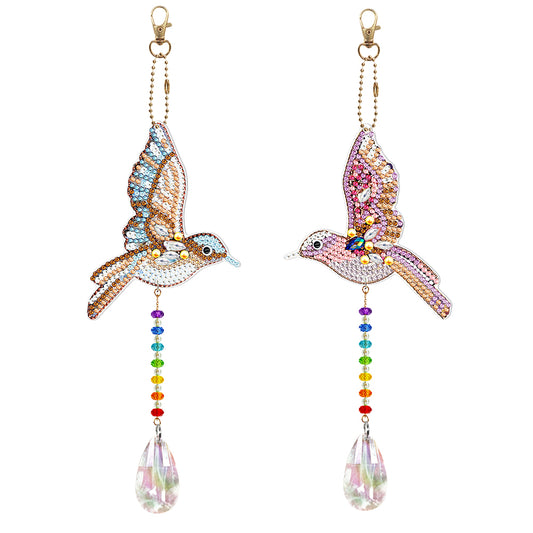 DIY Special Shape Crystal Hummingbird Diamond Painting Kit Pendant