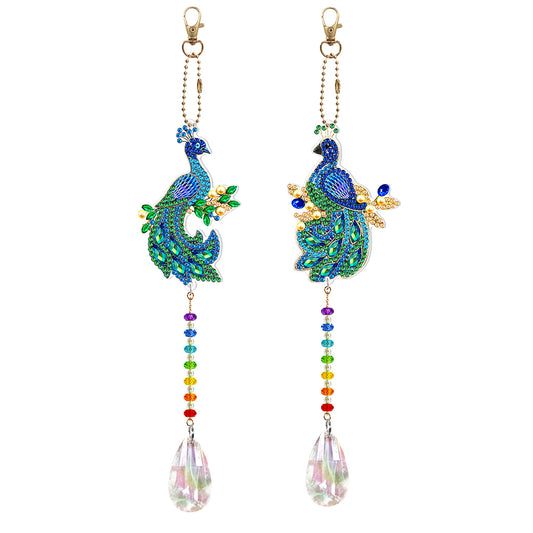 DIY Special Shaped Crystal Peafowl Diamond Painting Kit Pendant