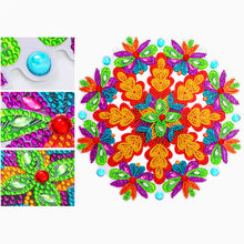 Load image into Gallery viewer, 5D DIY Dot Drill Diamond Painting Flower Wreath Kit with Chain Art Pendant
