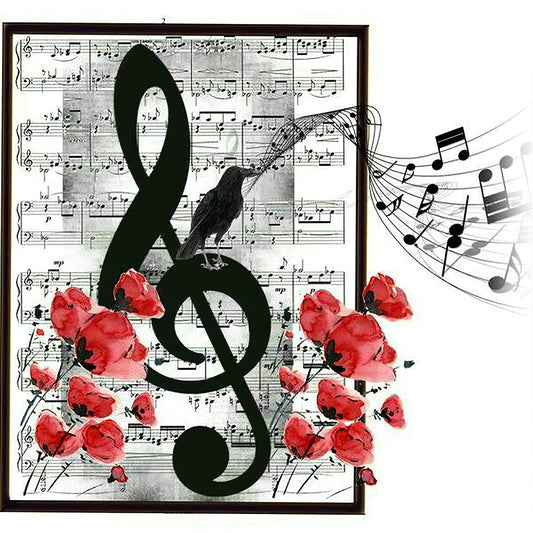 Diamond Painting - Full Round - Sheet music notes (35*35CM)