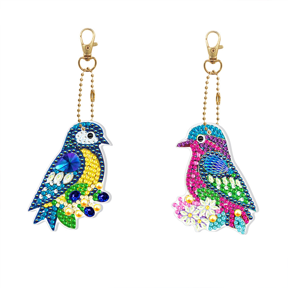 2pcs DIY Full Special Shape Diamond Painting Keychain Bag Pendant Decor Kit