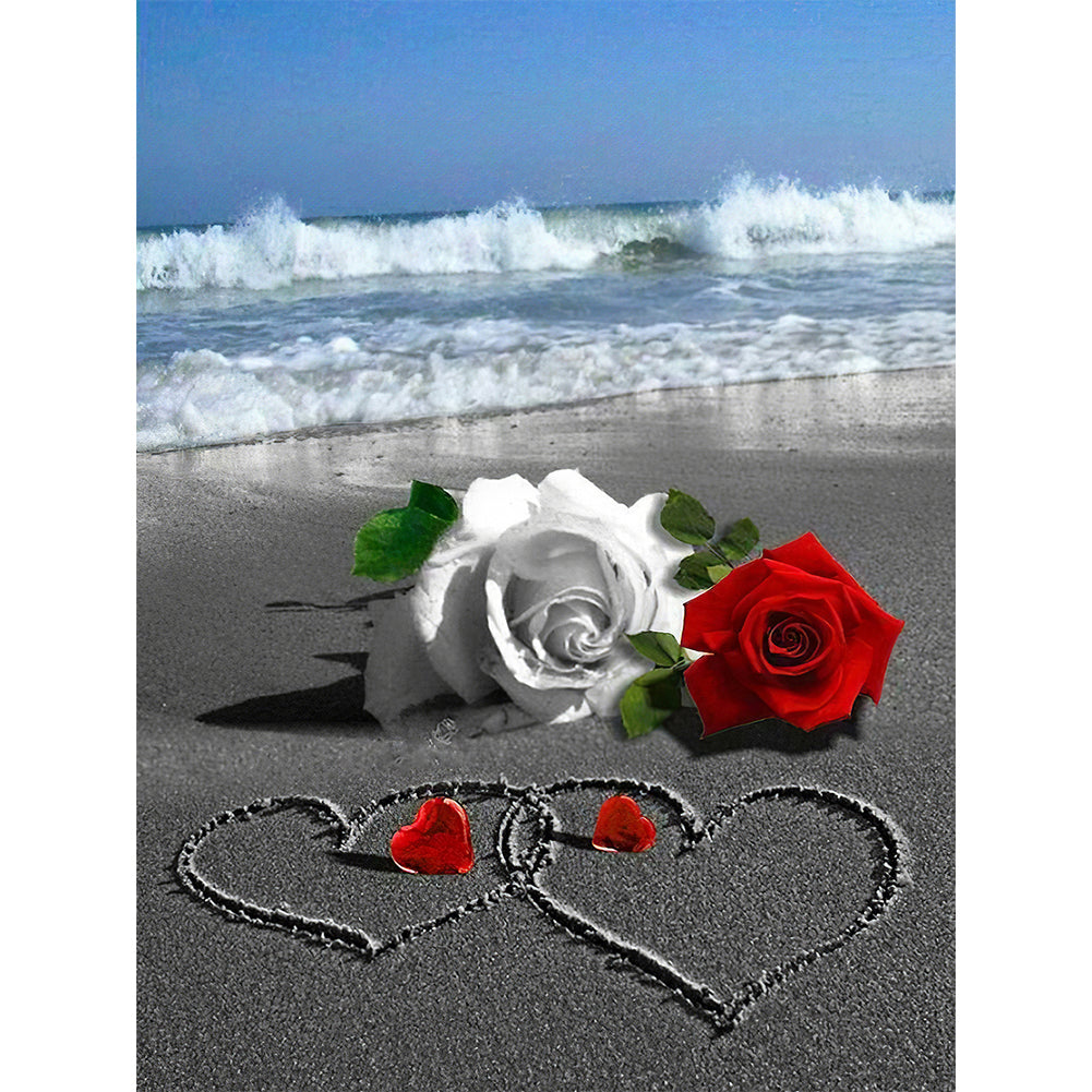 Diamond Painting - Full Round - Valentine's Day Beach Rose (30*40CM)