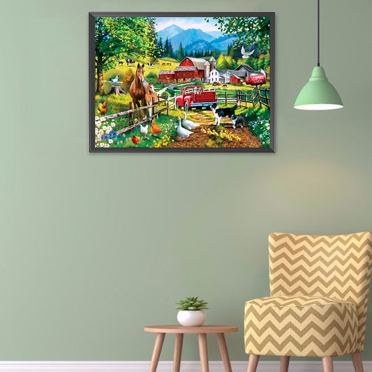 Diamond Painting - Full Round - Truck farm (40*30CM)