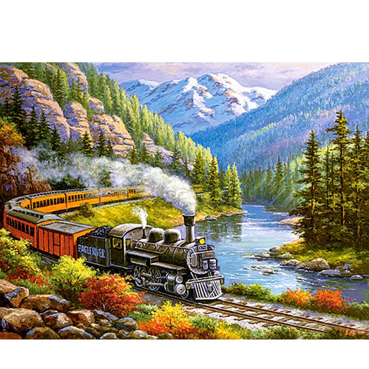 Diamond Painting - Full Round - Train park (40*30CM)