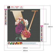 Load image into Gallery viewer, Diamond Painting - Full Round - English letter V (30*30CM)
