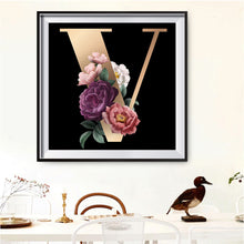 Load image into Gallery viewer, Diamond Painting - Full Round - English letter V (30*30CM)
