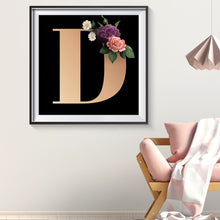 Load image into Gallery viewer, Diamond Painting - Full Round - English letter D (30*30CM)
