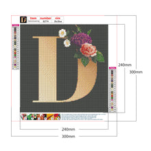 Load image into Gallery viewer, Diamond Painting - Full Round - English letter D (30*30CM)
