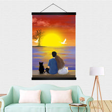 Load image into Gallery viewer, Magnetic Poster Hanger DIY Painting Photo Frame Teak Wooden Art 407mm
