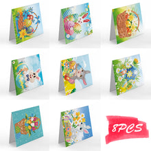 Load image into Gallery viewer, 8pcs Diamond Painting Greeting Festival Cards Special-shaped Drill
