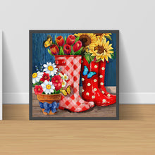 Load image into Gallery viewer, Diamond Painting - Full Round - Boots sunflower (30*30CM)
