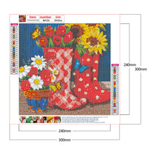 Load image into Gallery viewer, Diamond Painting - Full Round - Boots sunflower (30*30CM)
