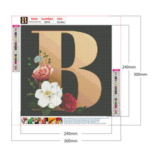 Load image into Gallery viewer, Diamond Painting - Full Round  - English letter B (30*30CM)
