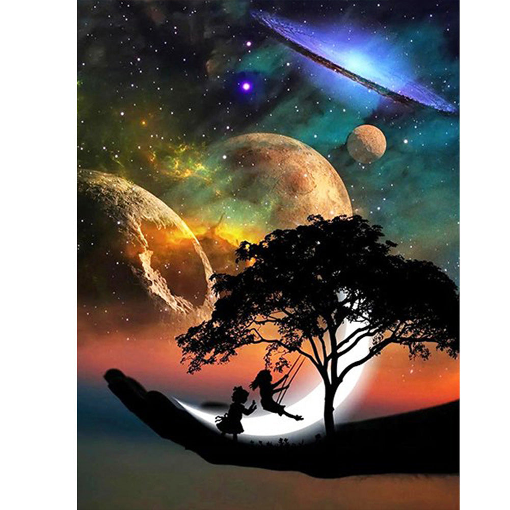 Diamond Painting - Full Square - Planet people silhouettes (50*60CM)