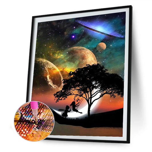 Diamond Painting - Full Square - Planet people silhouettes (50*60CM)