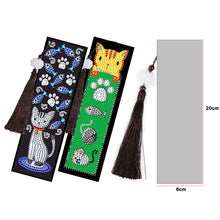 Load image into Gallery viewer, 2pcs Creative DIY Diamond Painting Bookmark Leather Tassel Tags Art
