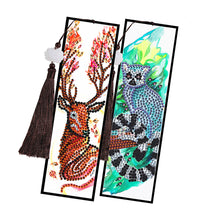 Load image into Gallery viewer, 2pcs Creative DIY Diamond Painting Bookmark Leather Tassel Tags Art
