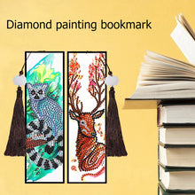 Load image into Gallery viewer, 2pcs Creative DIY Diamond Painting Bookmark Leather Tassel Tags Art
